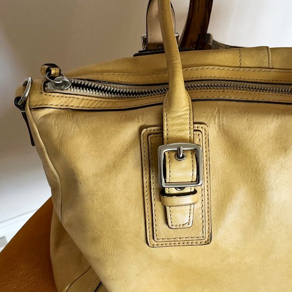 Vintage Coach Satchel Bag Naked Natural Leather - Picture 8 of 14